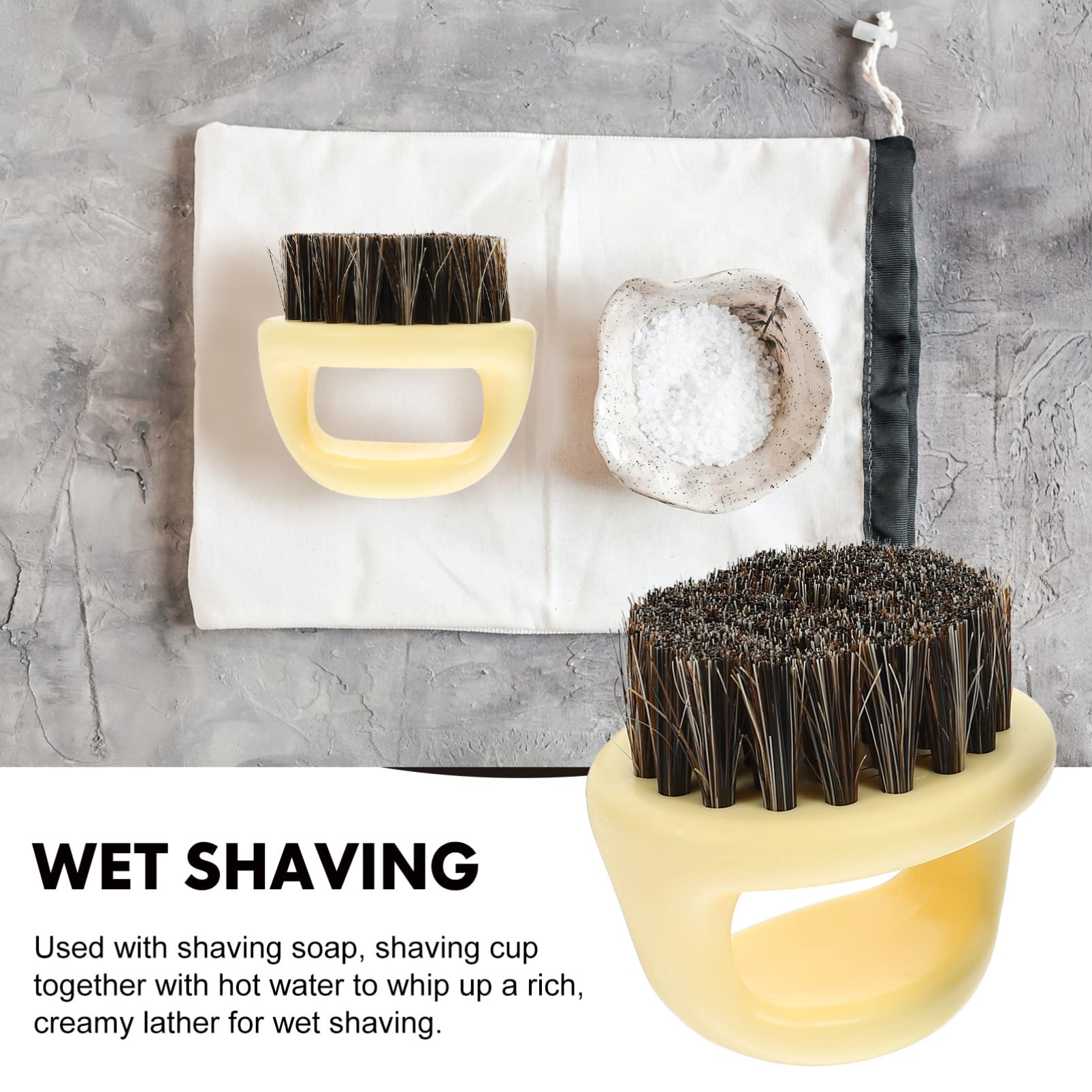 Professional Beard Cleaning Brushes Set of 2 - Wooden Handle Barber Fade & Mustache Brushes for Men's Grooming | Perfect for Salon, Home Shaving & Facial Hair Care