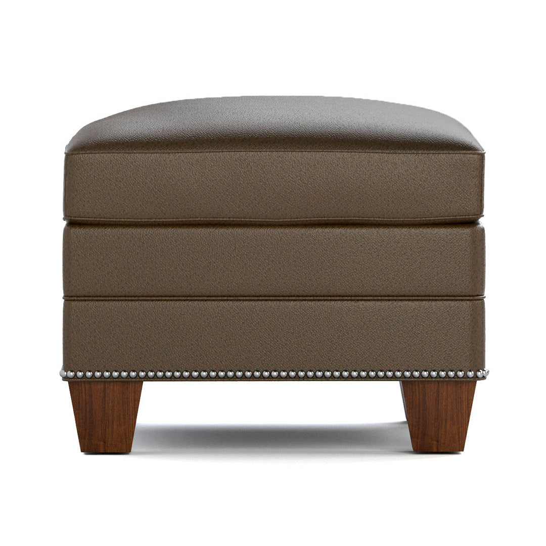 Premium Genuine Leather Ottoman - Handcrafted Footrest & Storage Stool for Living Room, Bedroom & Office - Malden Leather Ottoman for Comfort & Style