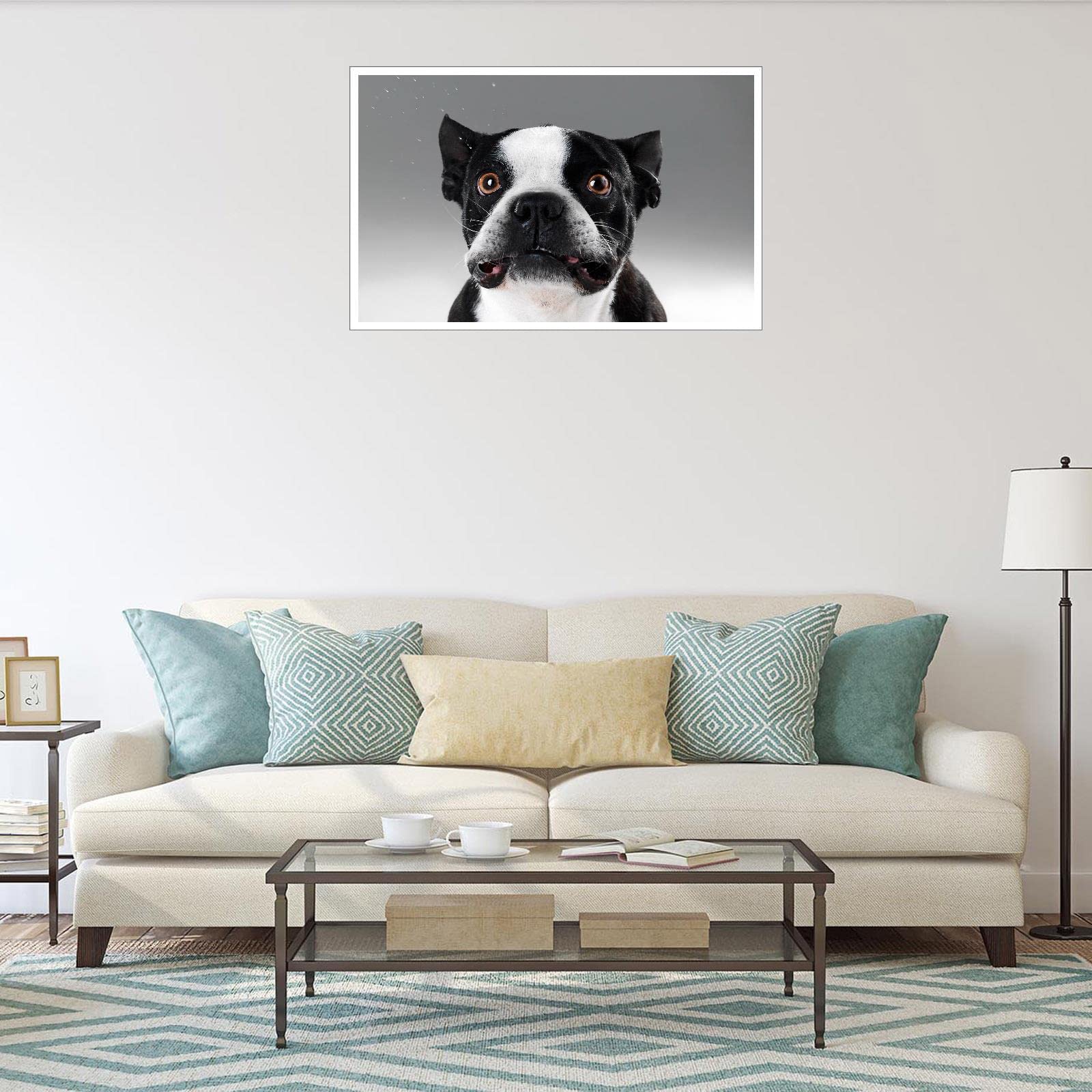 Bulldog Canvas Wall Art - 42x24 Inch Unframed Animal Poster Print for Home & Office Decor | Perfect for Living Room, Bedroom, or Gift