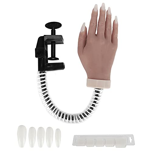 Professional Nail Art Training Hand - Silicone Bendable Mannequin Hand with Flexible Joints for Nail Practice, False Nail Tips & Manicure Training - Perfect for Nail Salons, Home Practice & DIY Nail Art Enthusiasts