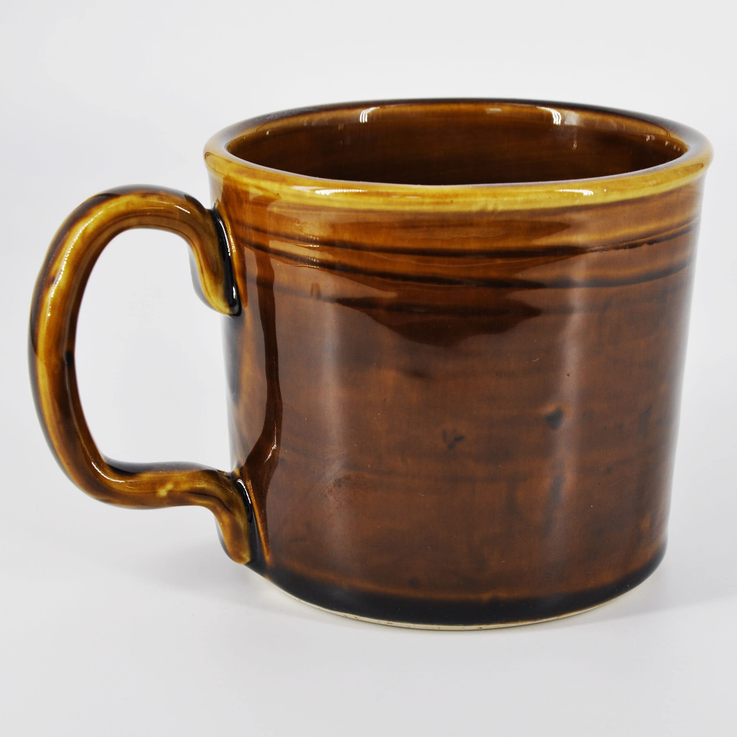 Handmade Ceramic Coffee Mug 14oz - Brown Swirl Design, Perfect for Home, Office & Gifts - Durable & Stylish Drinking Cup for Hot Beverages