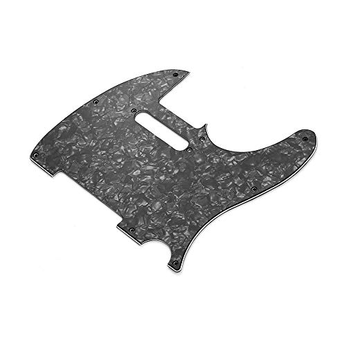 3-Ply Electric Guitar Pickguard with Single Coil Pickup Hole for TL Style Guitar - Black Pearl | Replacement Part for Guitar Repair & Customization | Perfect for DIY Guitar Upgrades & Stage Performances