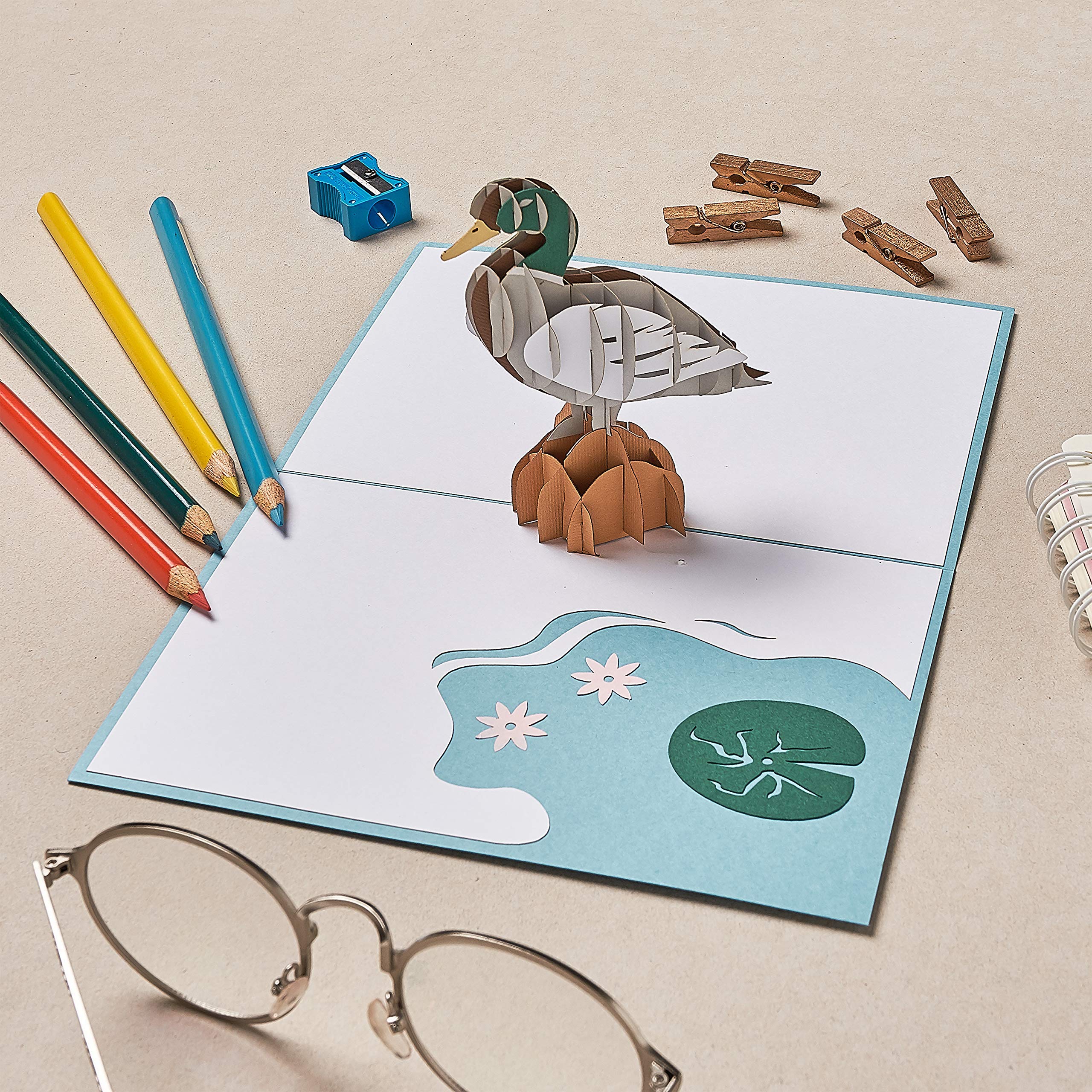 3D Duck Pop Up Greeting Card - Blank Inside for Birthday, Thank You, Get Well, Anniversary - Perfect Gift for Mom, Grandma & Women | Handmade Paper Craft for Special Occasions & Thoughtful Surprises