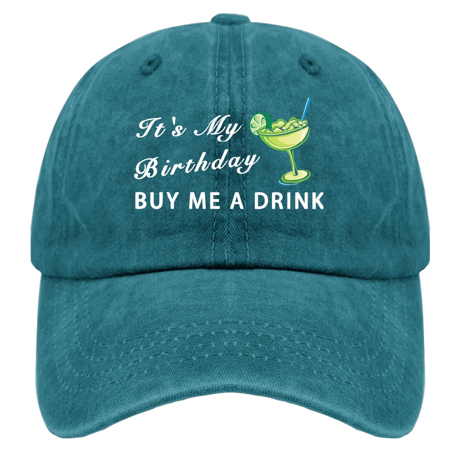 Funny Drink Hats for Men & Women - Adjustable Baseball Cap with 'Buy Me A Drink' Birthday Design - Perfect for Bars, Parties & Festivals