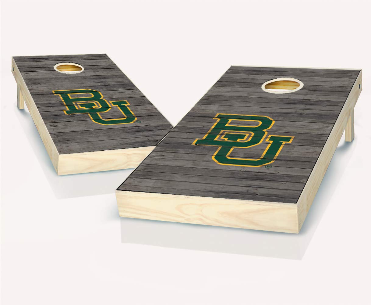 NCAA Distressed Cornhole Game Set with 8 Bean Bags - Official College Team Design for Tailgating, Backyard Parties & Outdoor Fun