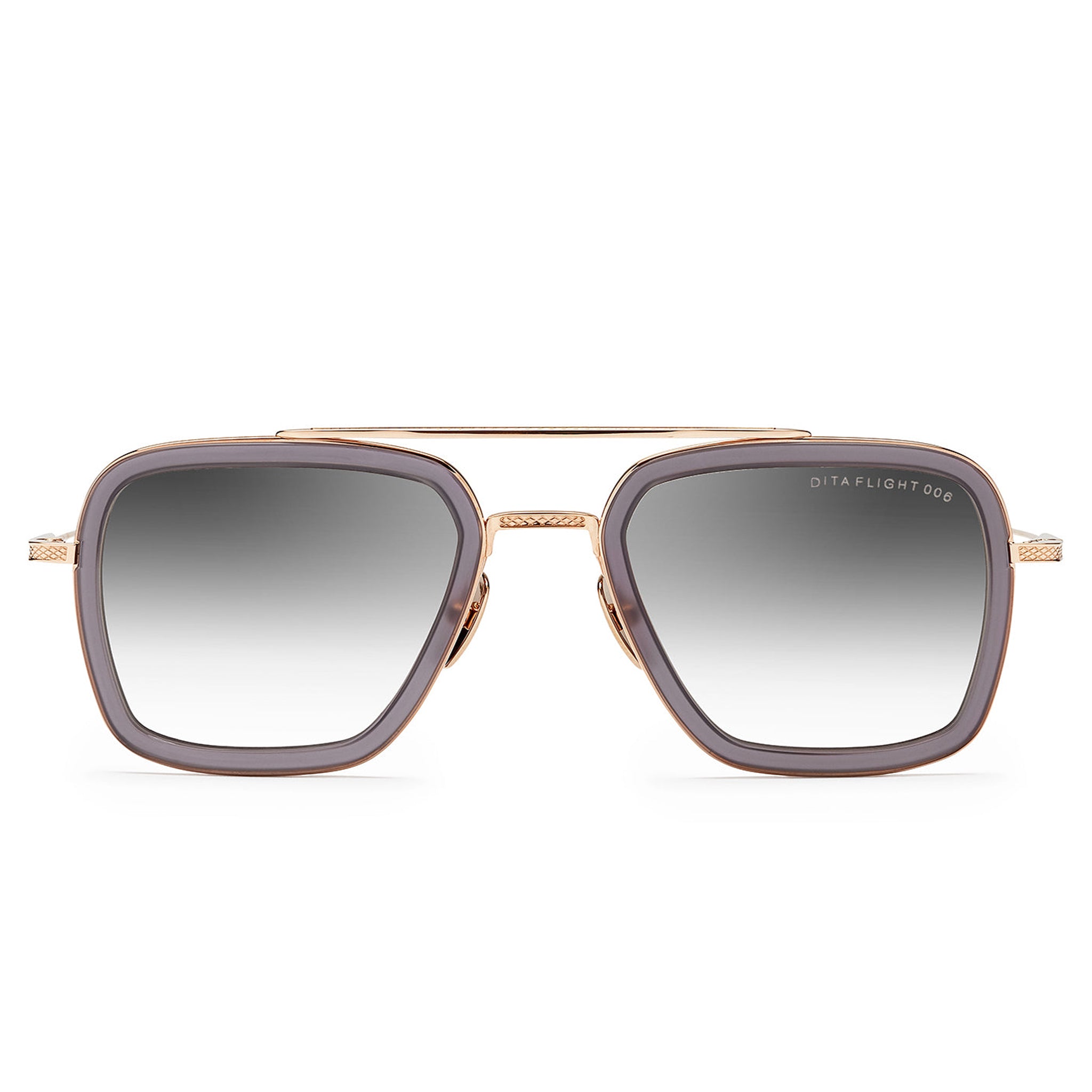Dita Eyewear 7806 Flight 006 Gold Matte Grey Crystal Sunglasses for Men & Women - Luxury Polarized Aviator Shades for Driving, Travel & Outdoor Activities