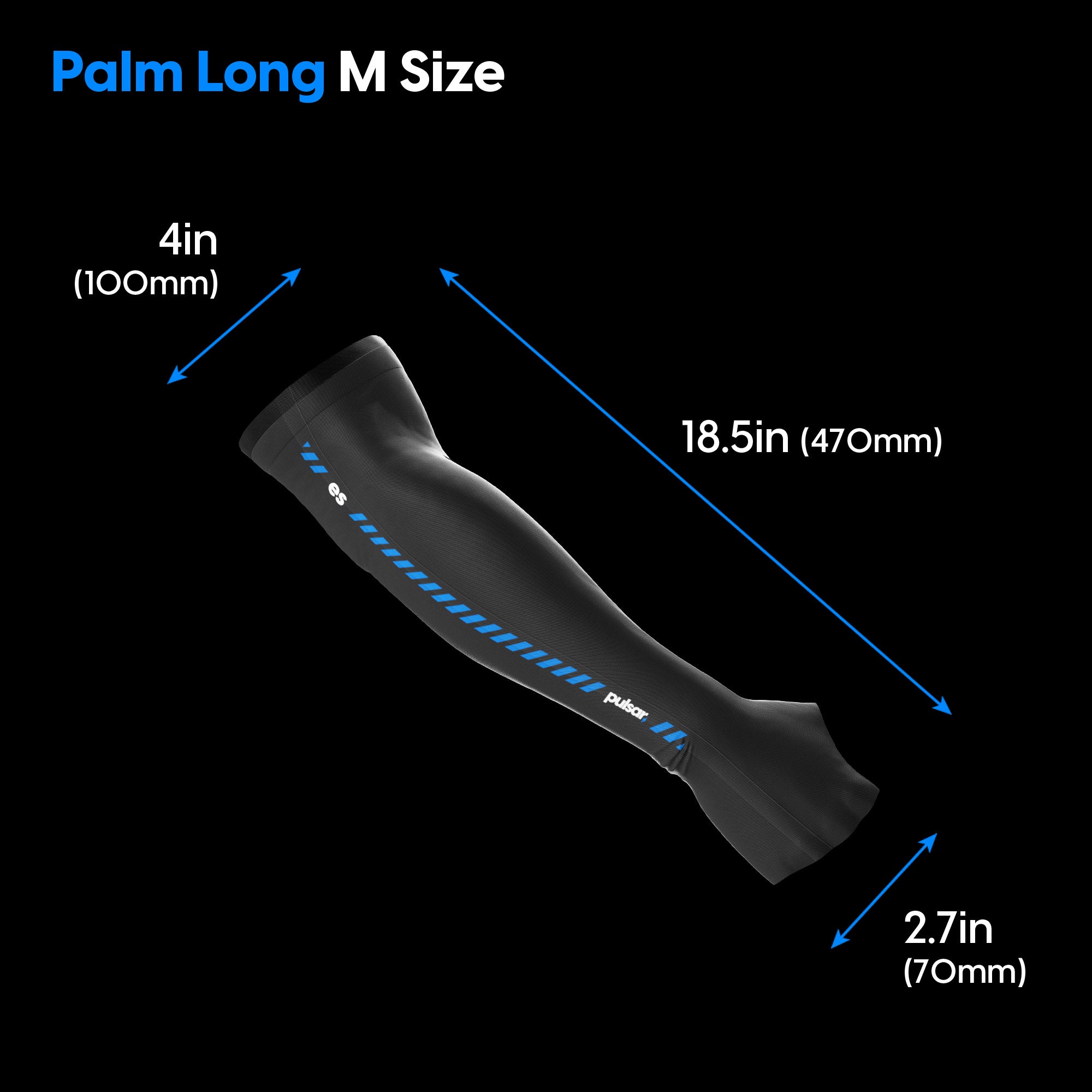 Pulsar eS Arm Sleeve - Compression Support for Palm & Long Sleeve - Ideal for Running, Basketball, Cycling & Outdoor Sports