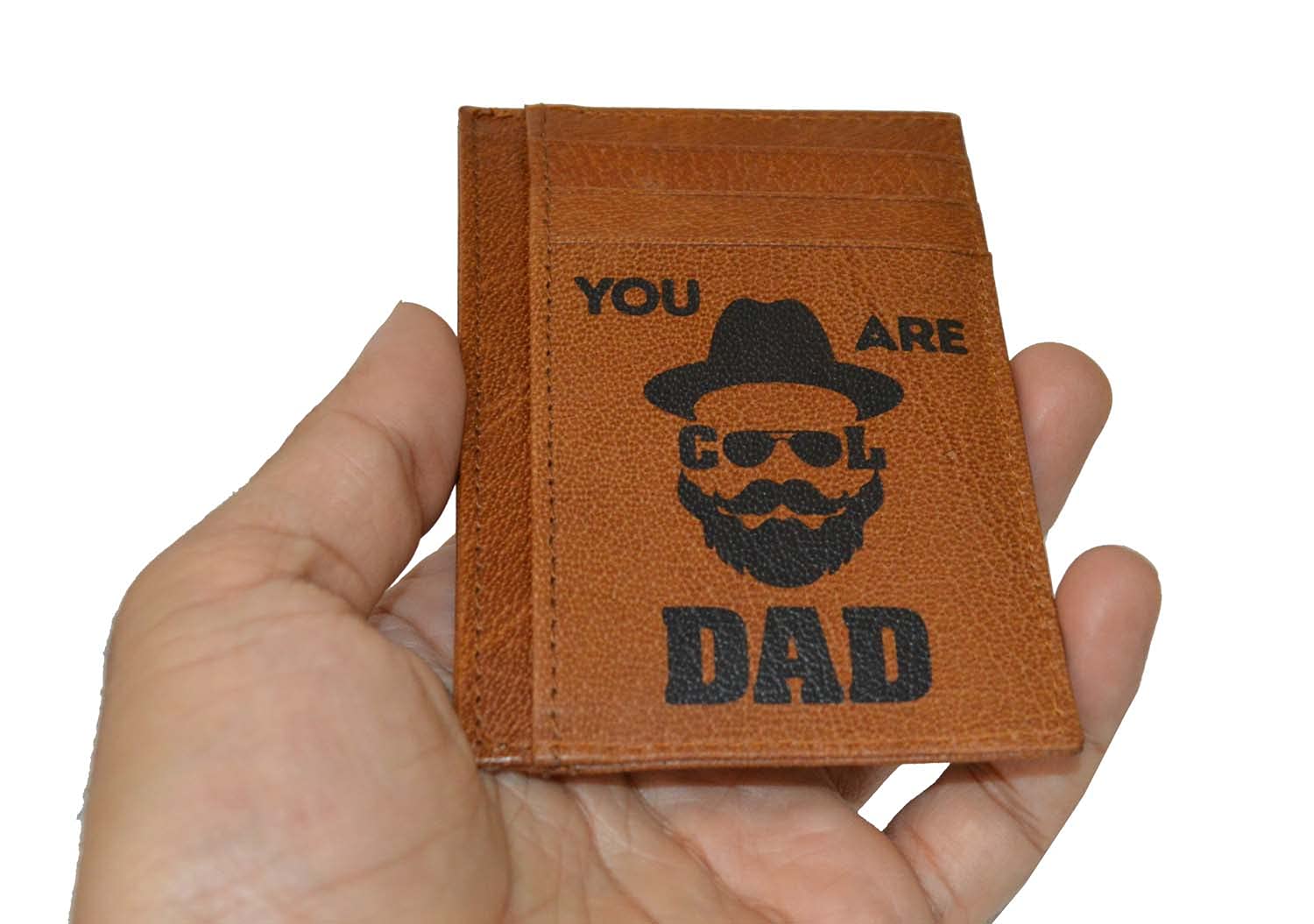 Genuine Leather Slim Credit Card Holder Wallet with ID Window - RFID Blocking, Minimalist Design - Perfect Gift for Dad, Men, Husband - Ideal for Travel, Business, and Everyday Use