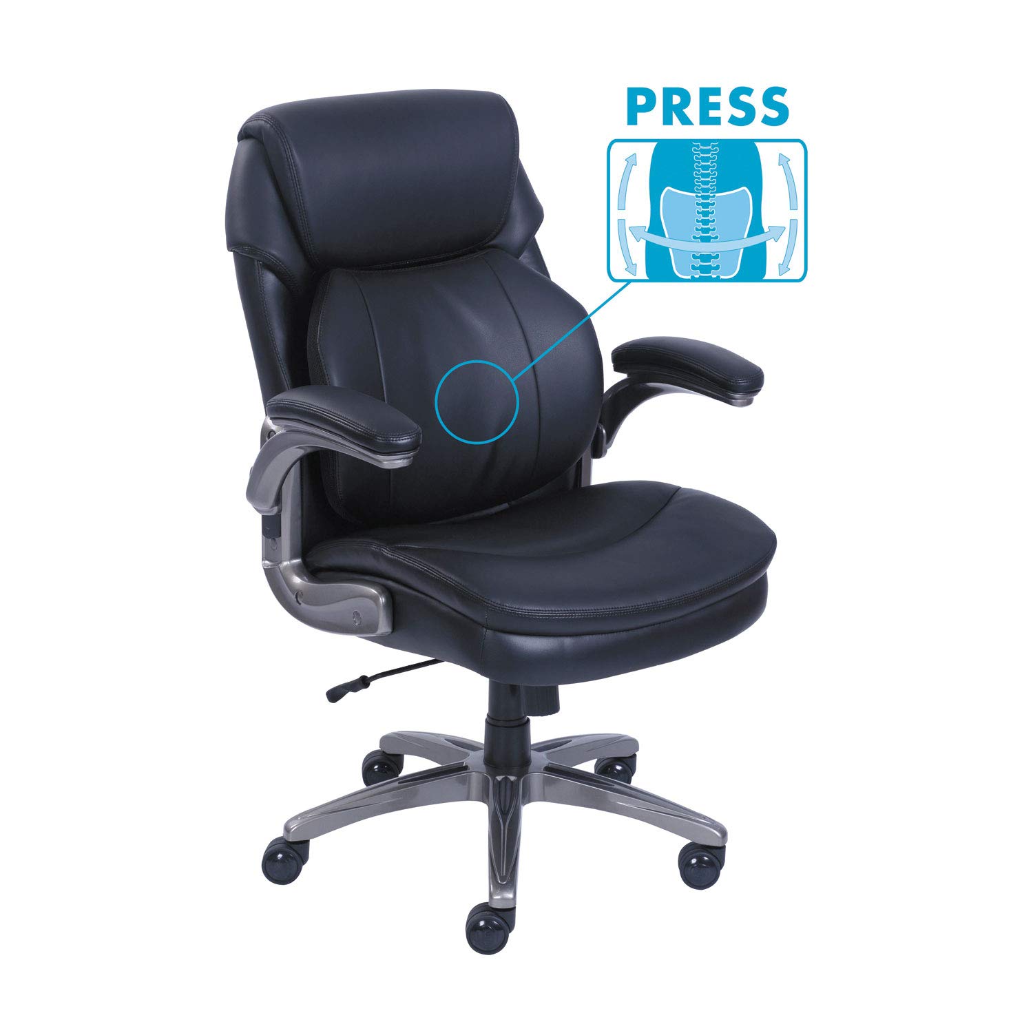 SertaPedic Cosset Mid-Back Executive Office Chair - Ergonomic Desk Chair with Adjustable Height (18.5