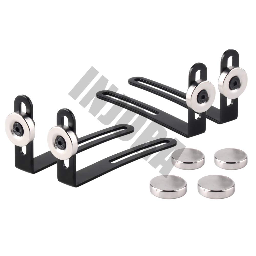 INJORA 4pcs Metal L-Shaped Body Mounts with Magnets for 1:10 RC Crawler Cars - Compatible with Axial SCX10 90046 D90 - Perfect for Off-Road RC Crawler Racing and Trail Adventures