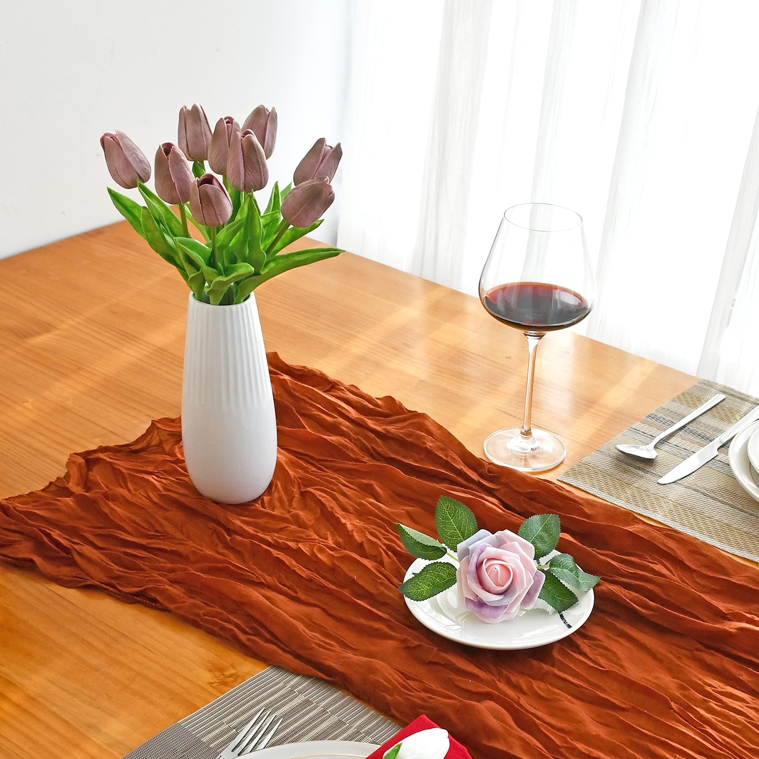 20pcs Brown Artificial Tulip Silk Flowers 13.5