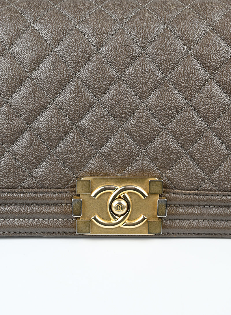 Chanel Boy Bag in Taupe - Luxury Leather Handbag for Women, Perfect for Parties, Work & Everyday Use