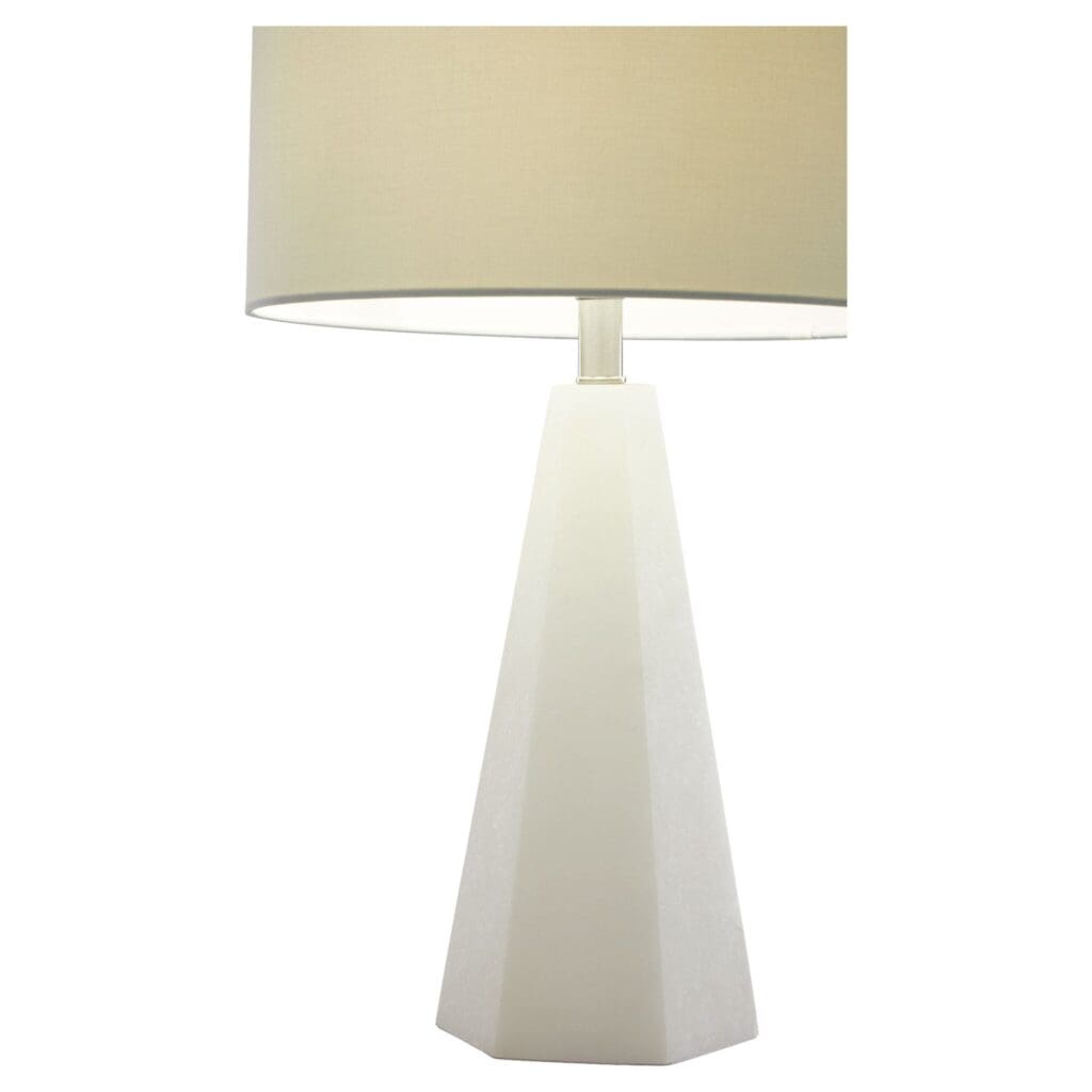 Cyan Design 11217 Athena Table Lamp - White Ceramic Base with Linen Shade for Bedroom, Living Room & Office Decor