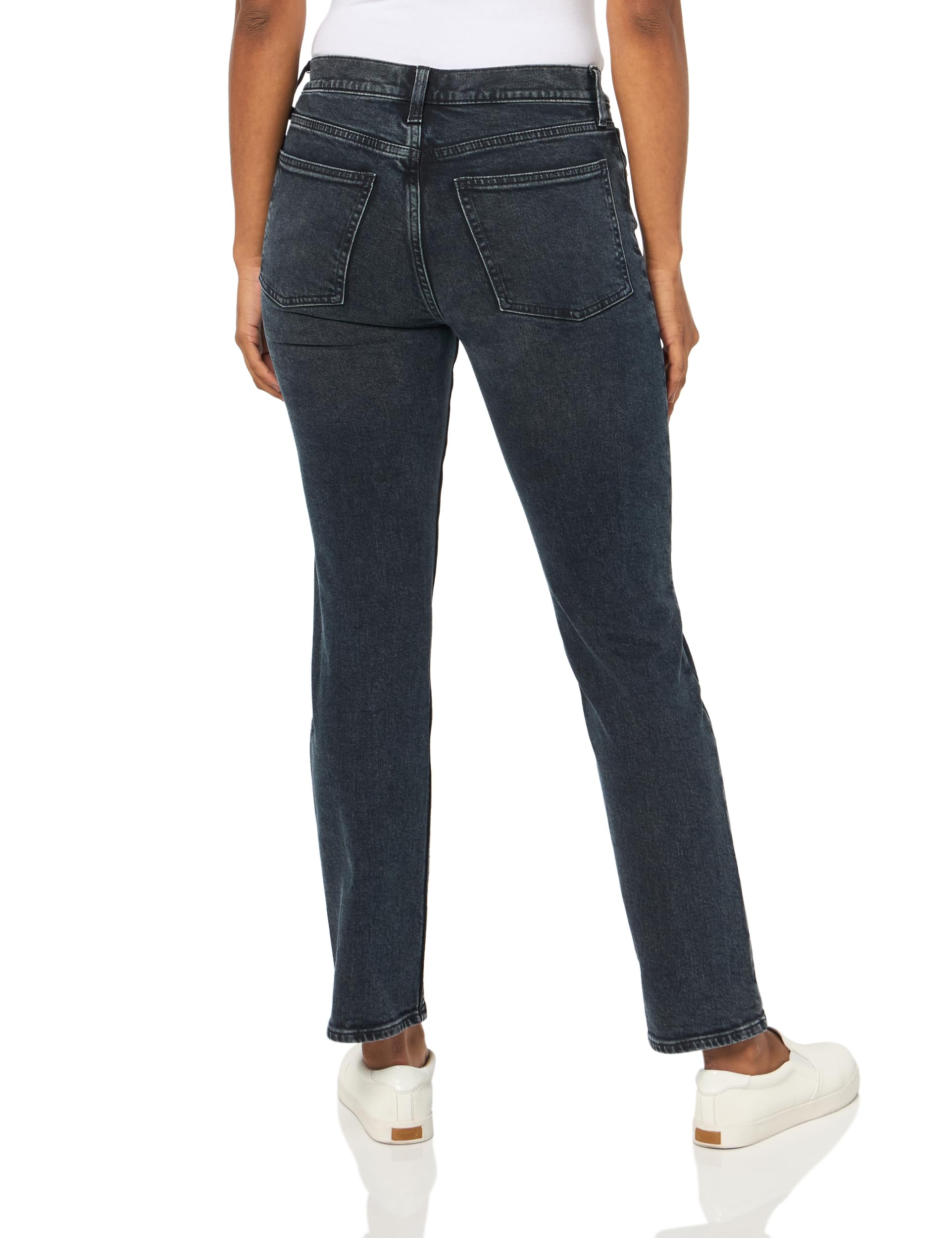 GAP Women's High Rise Straight Fit Denim Jeans - Classic Blue Stretch Jeans for Everyday Wear | Office, Casual & Weekend Outfits
