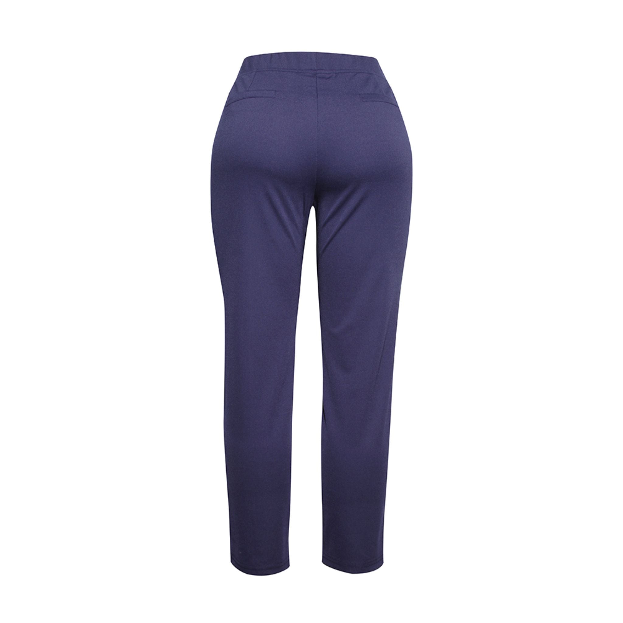 ENRO Pintuck Pleat Pants for Women - Navy Blue Slim Fit Dress Pants for Office & Business Casual Wear