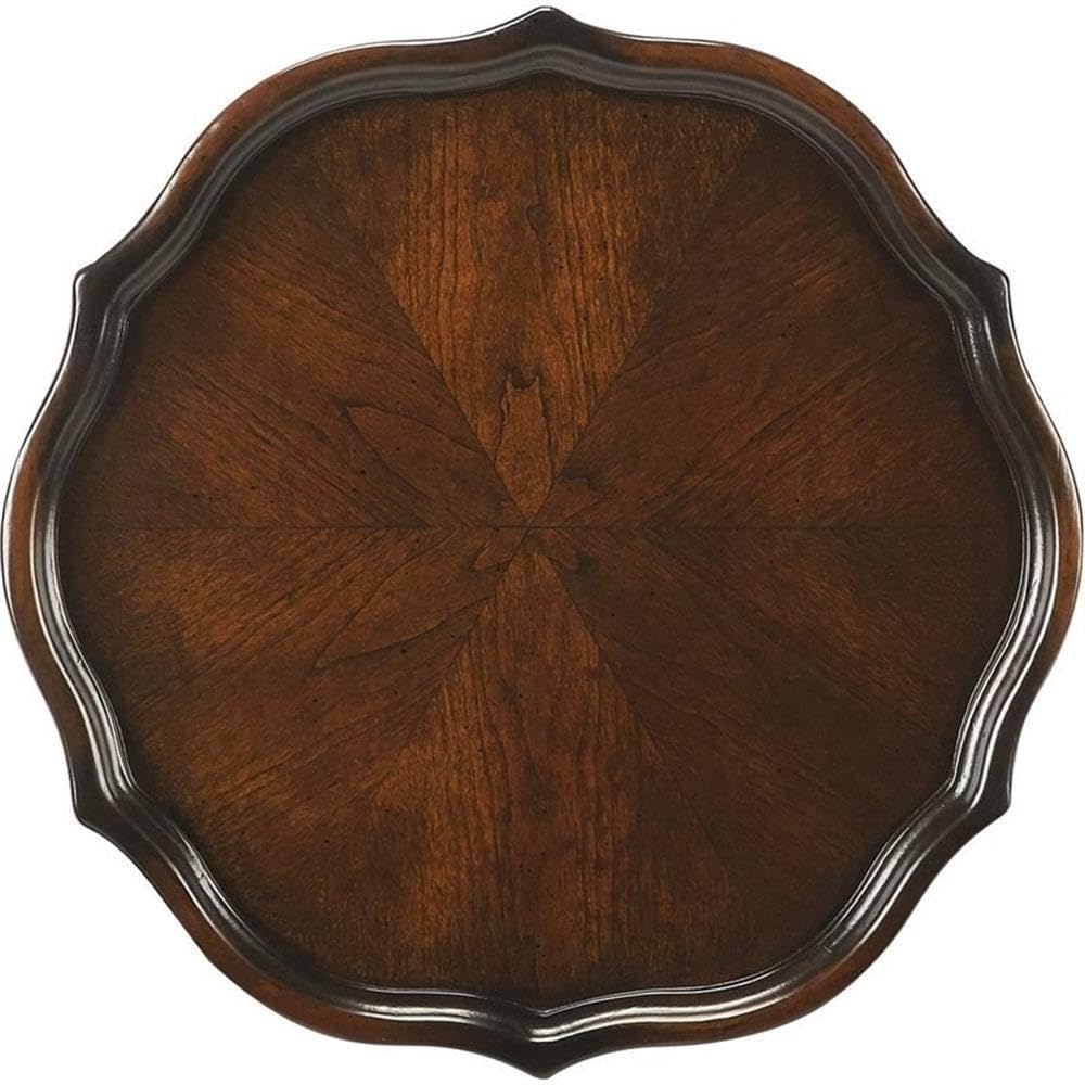 Traditional Wood Pedestal Plant Stand - Cherry Dark Brown Finish | Indoor/Outdoor Decorative Flower Pot Holder for Living Room, Patio & Garden Decor