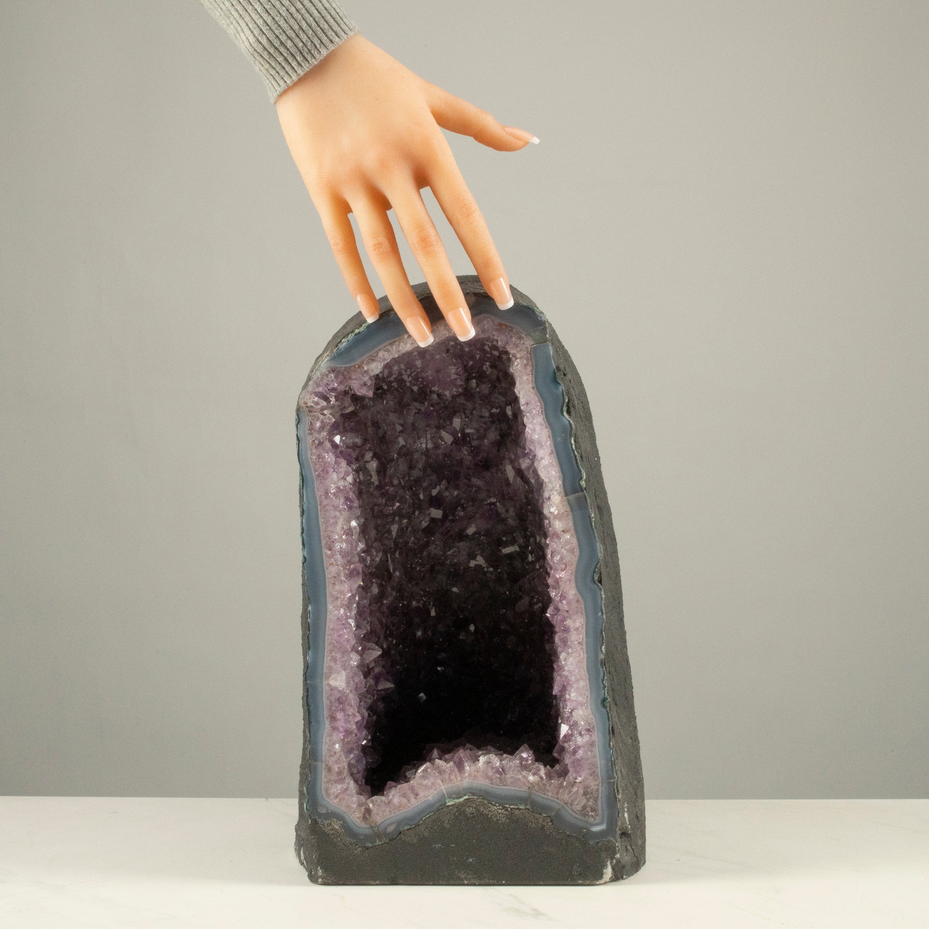 Natural Amethyst Geode Cathedral from Brazil - 12 to 33 lbs Large Raw Crystal Cluster for Home Decor, Meditation & Healing Stone Collection