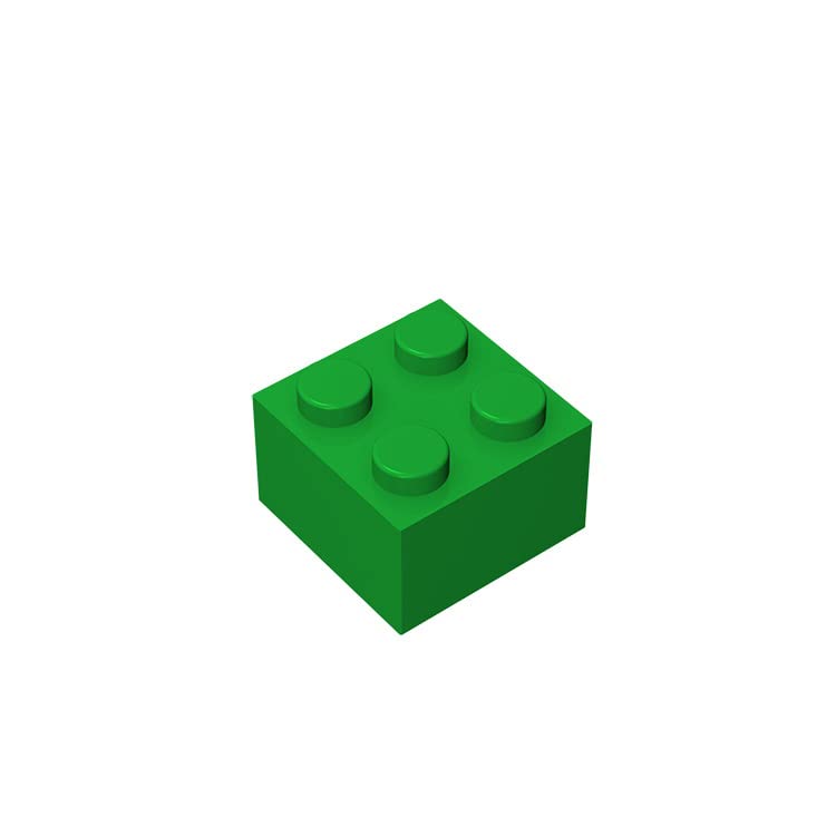 Classic 2x2 Building Bricks, 50 Pieces, Green, Compatible with Lego & 3003 Parts - Perfect for Kids' Creative Play, DIY Projects & Educational Activities