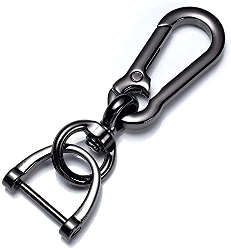 Premium Zinc Metal Key Fob with Carabiner Clip - Durable Key Ring for Car Keys & Home Use