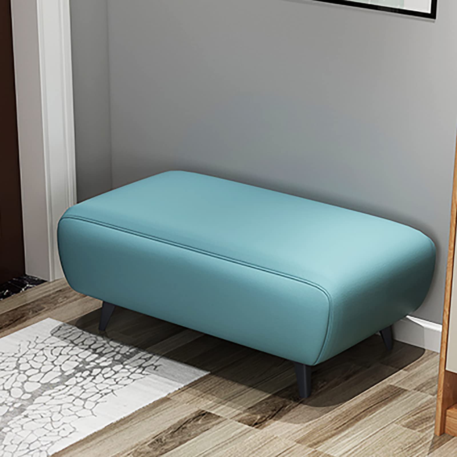 Premium Faux Leather Bench Seat - Multifunctional Rectangle Ottoman with Padded Cushion, Entryway Shoe Storage Bench, Modern Bedroom Footrest Stool (60x40x40cm/24x16x16in) - Perfect for Living Room, Bedroom & Entryway Decor