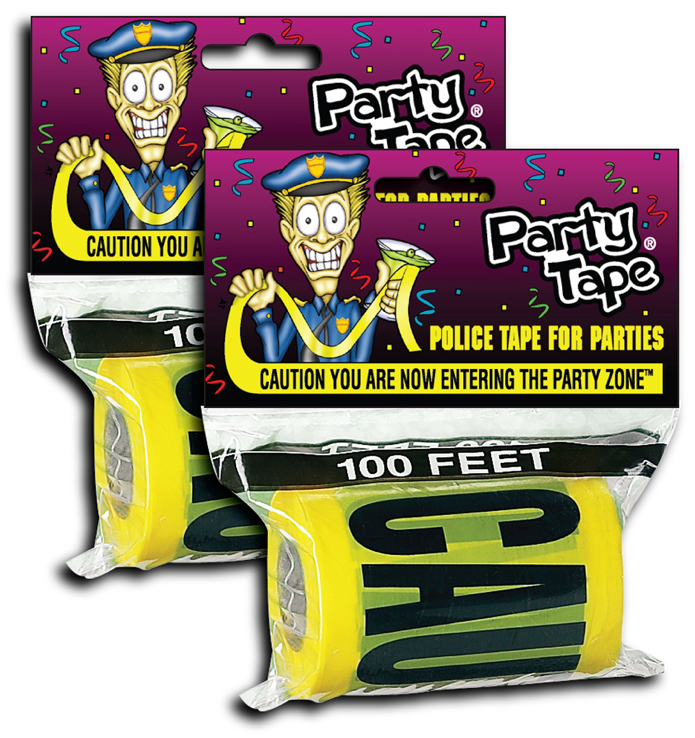 2-Pack Crime Scene Caution Tape - 'You Are Now Entering The Party Zone' Police Barrier Tape for Halloween, Themed Parties & DIY Decorations