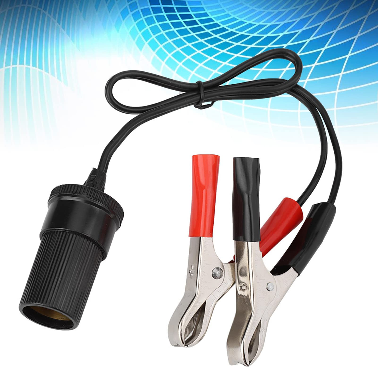 12V Car Lighter Adapter with Battery Clip - Travel & Camping Use