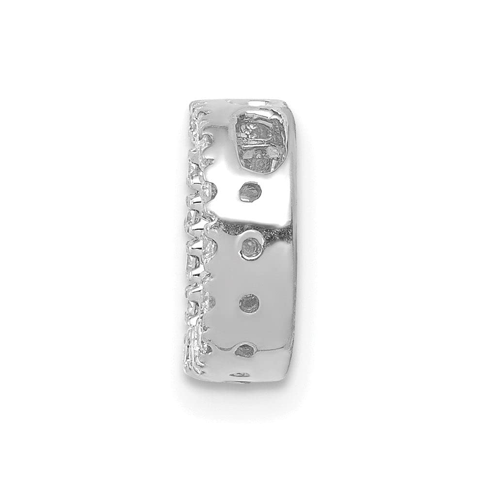 14K White Gold Diamond Letter D Initial Charm Pendant Necklace - GLD-AZ-PM5221D-016-WA - Perfect for Birthdays, Anniversaries & Personalized Gifts