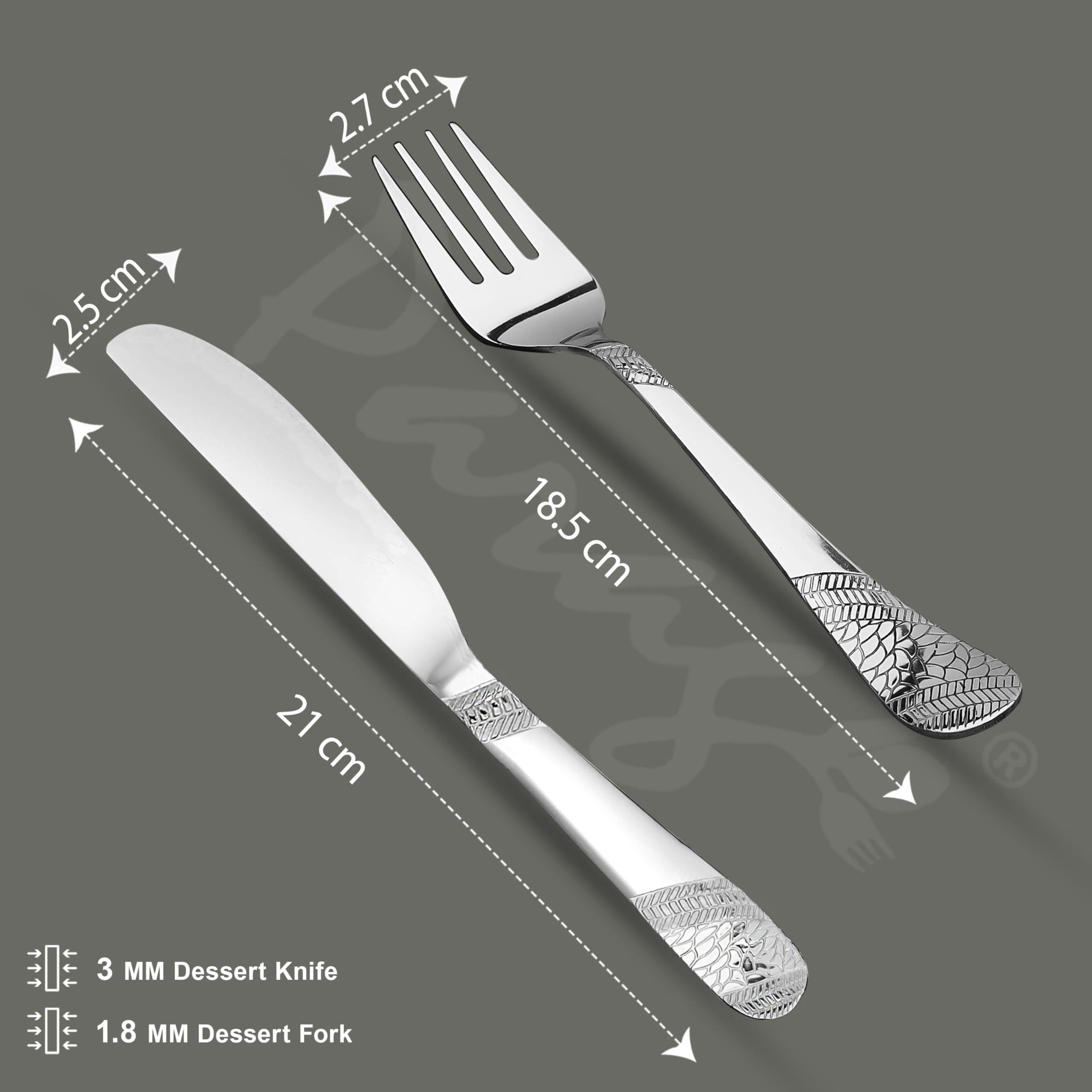 Premium Stainless Steel 3mm Thick Dinner & Butter Knife Set of 4 with Matching Forks - Luxury Silver Tableware for Home Kitchen, Elegant Dining & Gift Giving - Perfect for Dinner Parties, Weddings & Holiday Entertaining