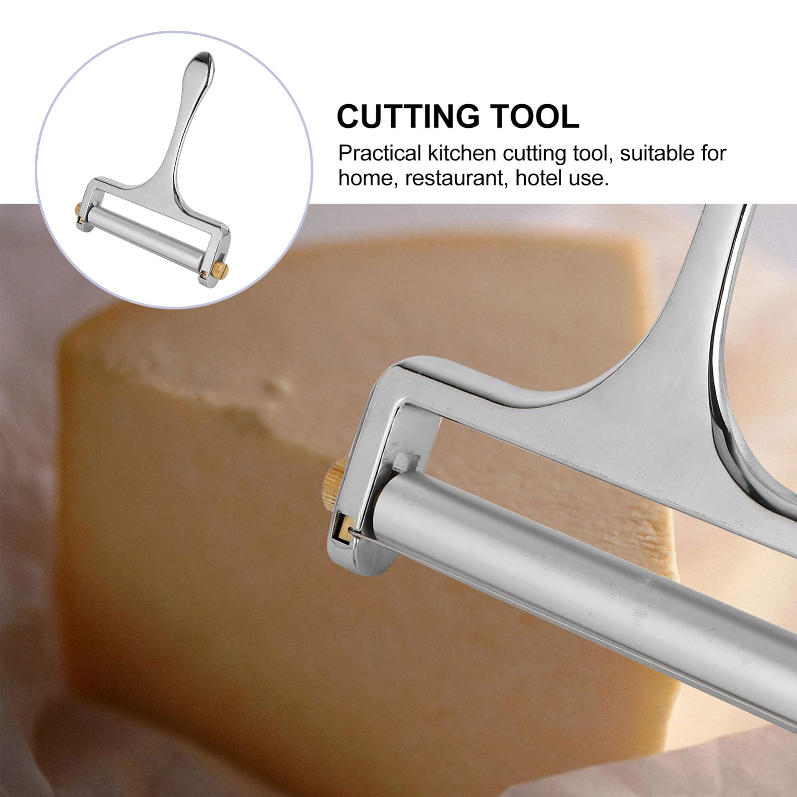 DOITOOL Stainless Steel Cheese Slicer - Adjustable Kitchen Tool for Hard & Soft Cheeses - Perfect for Sandwiches, Charcuterie Boards & Cooking