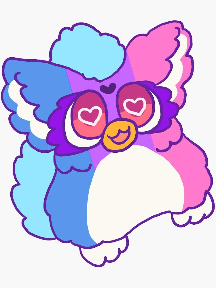 Bisexual Pride Furby Sticker - Waterproof Vinyl Decal for Hydro Flask, Laptop, Skateboard & More - LGBTQ+ Pride Stickers for Water Bottles, Tech Devices & Outdoor Gear - Perfect for Pride Month, School Supplies & Personalizing Your Belongings