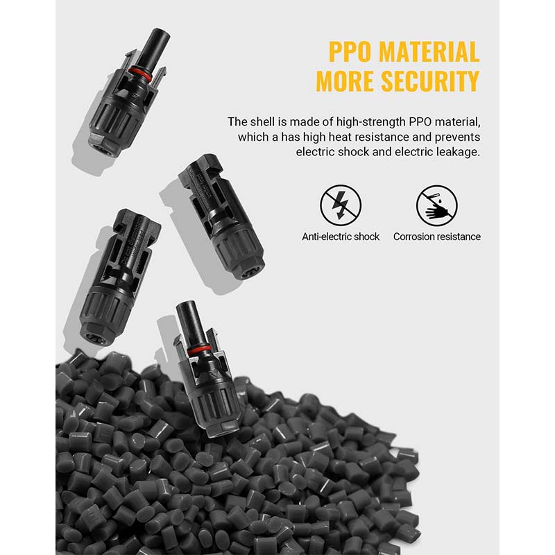 BougeRV 12PCS 10AWG Solar Connector Kit with Spanners - IP67 Waterproof Male/Female MC4 Connectors for Solar Panels, RV, Boat, and Off-Grid Power Systems