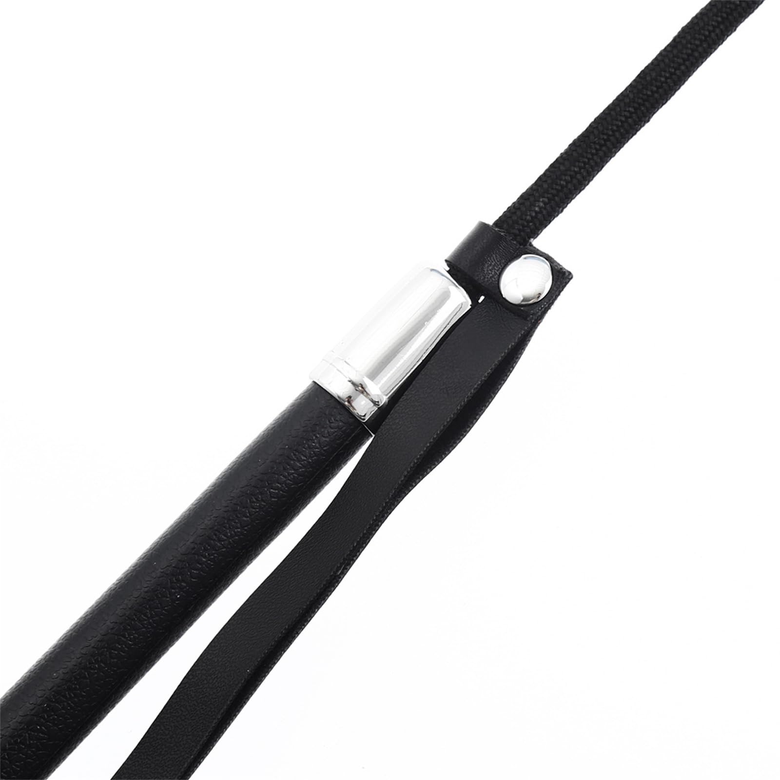 Black Spiked Leather SM Whip - Adult BDSM Toy for Couples Training, Sensation Play & Role Play - Perfect for Bondage, Spanking & Sensual Exploration