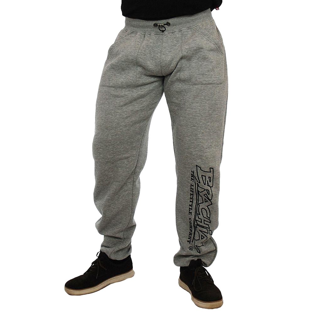 Brachial Tracksuit Pants - Comfortable Grey Melange Joggers for Men & Women | Perfect for Gym, Running, and Casual Wear