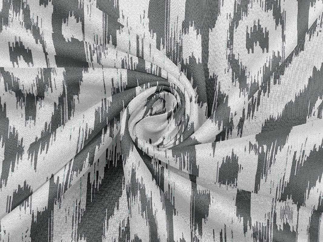 oneOone Rayon Gray Ikat Fabric by The Yard - 56 Inch Wide Printed Sewing Material for DIY Clothing, Dresses & Home Decor Projects