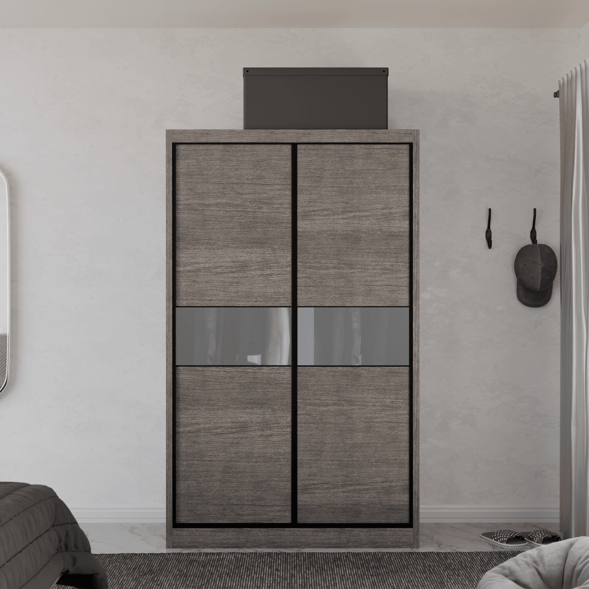 Helene Modular Wardrobe with Frosted Glass Doors - Customizable Closet Storage System for Bedroom, Walk-in Closet & Dressing Room Organization