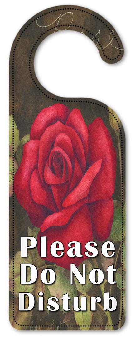 Elegant Rose Art Plates - Do Not Disturb Door Knob Hanger Sign for Hotels, Bedrooms & Privacy - Handcrafted Decorative Hanging Door Sign