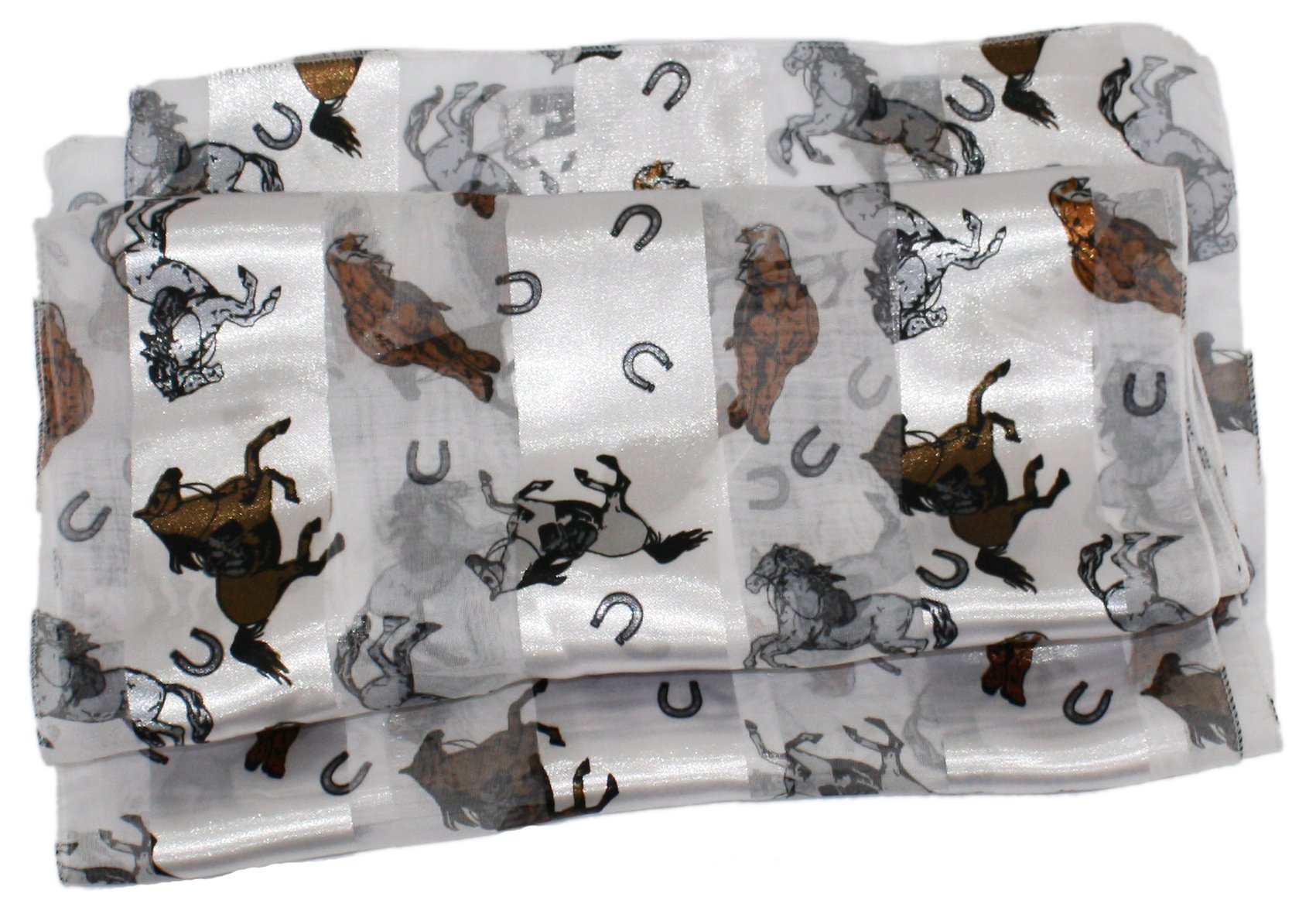 Ted & Jack - Stylish Equestrian Horse Print Silk Feel Scarf for Women - Fashionable Horse Riding Accessory & Elegant Outfit Enhancer - Perfect for Equestrian Events, Casual Wear and Gift Giving