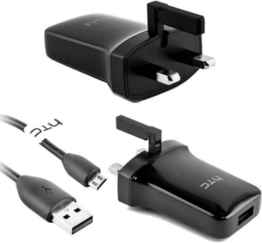 HTC TC P900 USB 3 Pin Fast Charger with Data Sync Cable - High Speed Charging for Smartphones, Tablets & More | Perfect for Home, Office & Travel Use