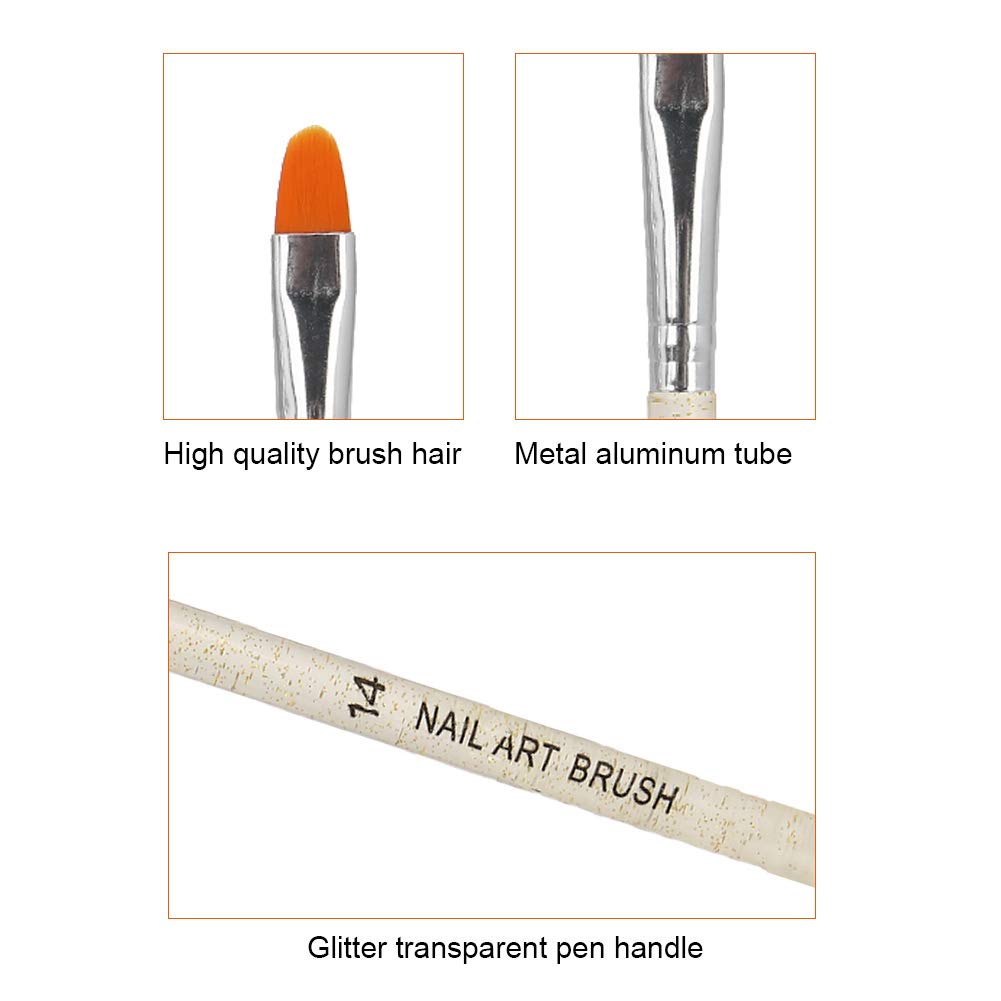 7PCS Transparent Handle Nail Art Brush Set - Professional Manicure Brushes for DIY Nail Painting, Dotting, Gel Pen Drawing & Nail Art Designs | Perfect for Home Salon, Nail Techs & DIY Enthusiasts