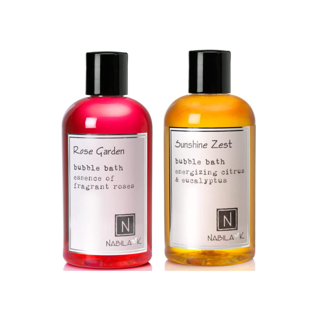 Rose Garden & Sunshine Zest Bubble Bath Bundle - 8oz Luxurious Scented Bath Soak for Relaxation & Self Care - Perfect for Spa Nights, Gift Sets & Romantic Baths