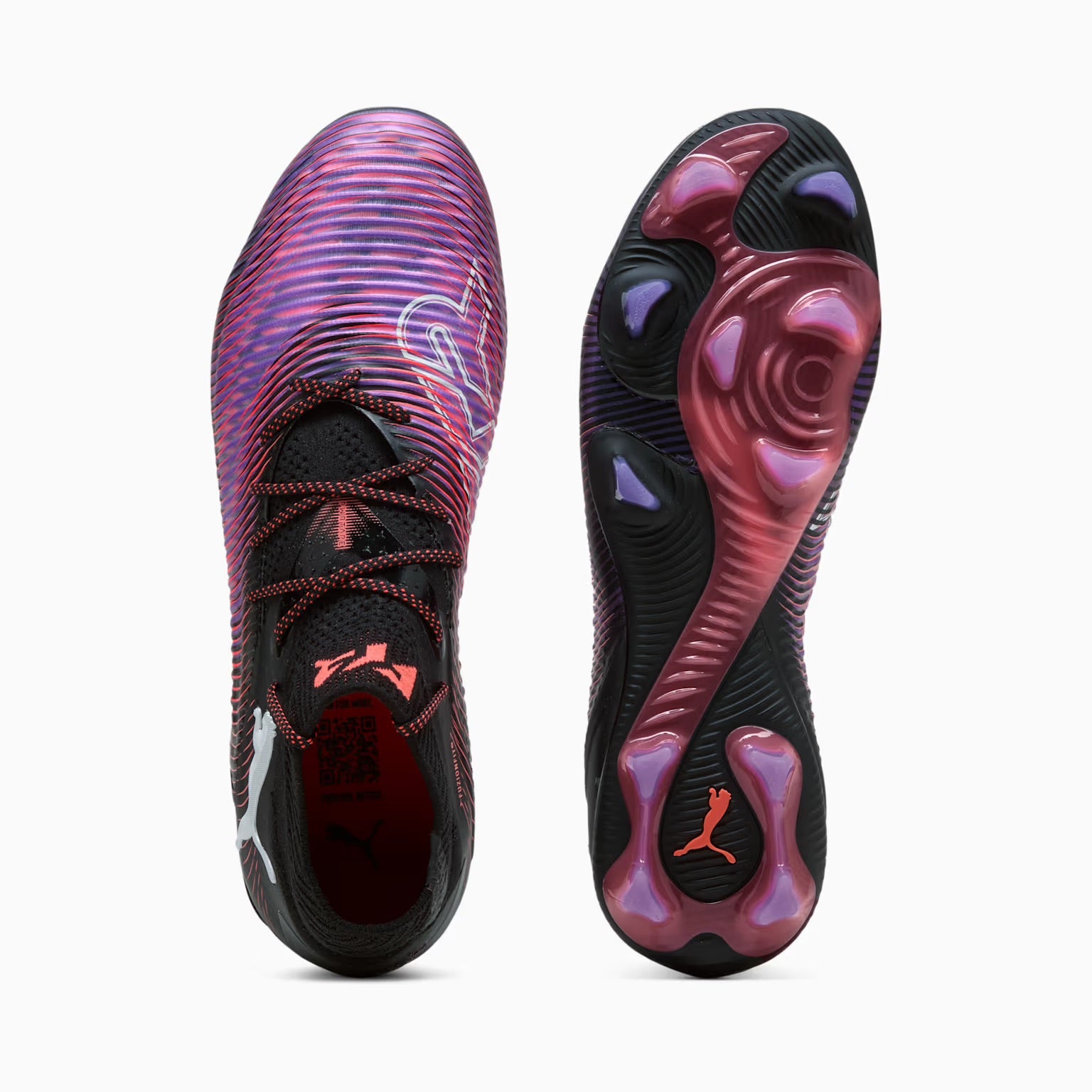 Puma Future 8 Ultimate FG Football Boots - Black/White/Glowing Red | Lightweight Soccer Cleats for Men | Perfect for Artificial Grass & Turf Fields | Professional Football Shoes for Training & Matches