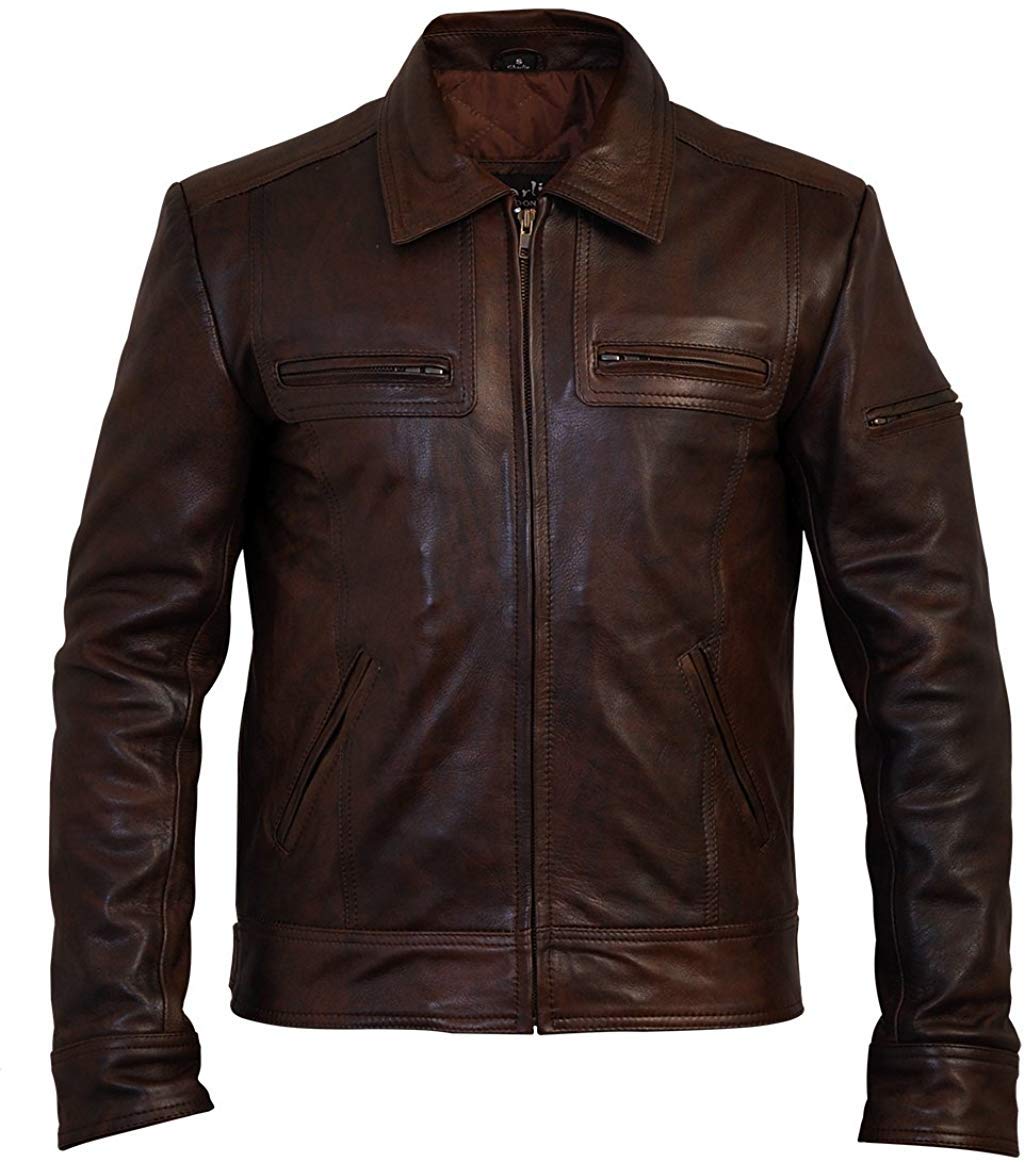 Charlie LONDON Men's Lynch Vintage Brown Leather Jacket - Classic Biker Style Motorcycle Jacket for Men | Perfect for Riding, Casual Wear & Outdoor Adventures