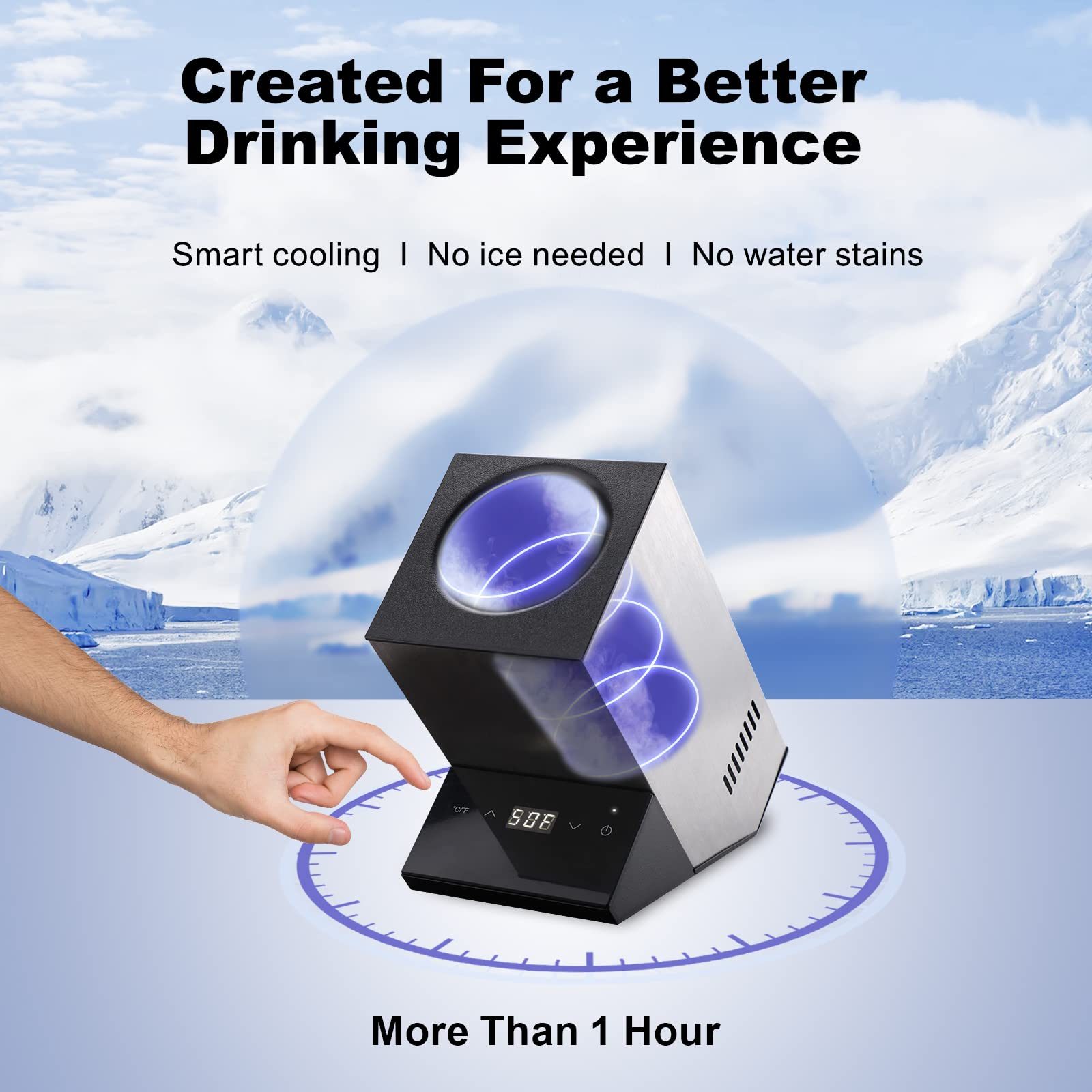 Cobalance Electric Wine Cooler & Chiller for 750mL Wine Bottles - Portable Single Bottle Wine Refrigerator with 24H Cooling, Iceless Wine Cooler for Parties, Gifts, Home & Office Use - Perfect for Wine Lovers & Entertaining