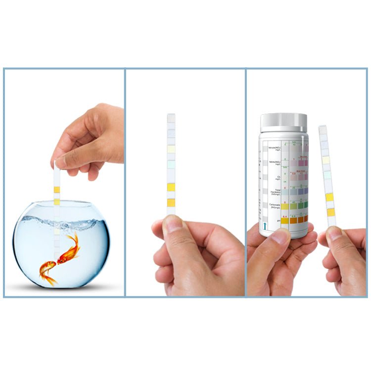 6-in-1 Aquarium Water Test Strips for Freshwater & Saltwater Tanks - Fast & Accurate pH, Nitrate, Nitrite, Chlorine, Hardness Testing Kit - Essential for Fish Tank Maintenance & Water Quality Control