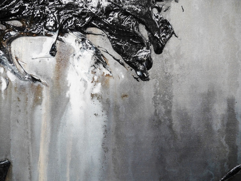 Abstract Grey Wall Art - Modern Home Decor for Living Room & Office - Inspirational Canvas Painting for Stylish Interiors