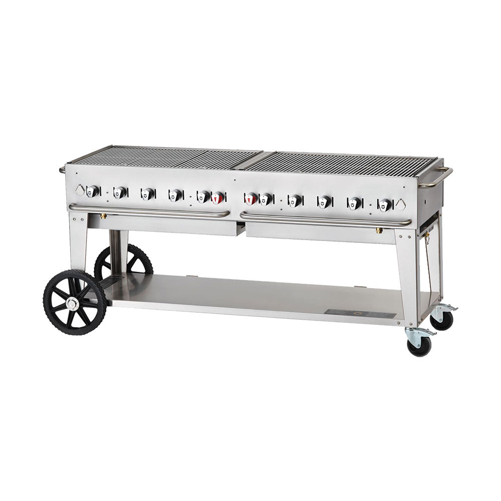 Crown Verity MCB 72LP 10-Burner Liquid Propane Mobile Commercial Grill - Perfect for Outdoor Catering, BBQ Parties & Restaurant Events