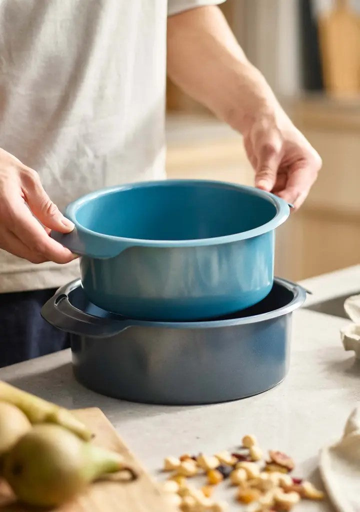Nest™ Non-Stick 2-Piece Blue Round Cake Pan Set - Perfect for Baking Birthday Cakes, Cupcakes & Desserts