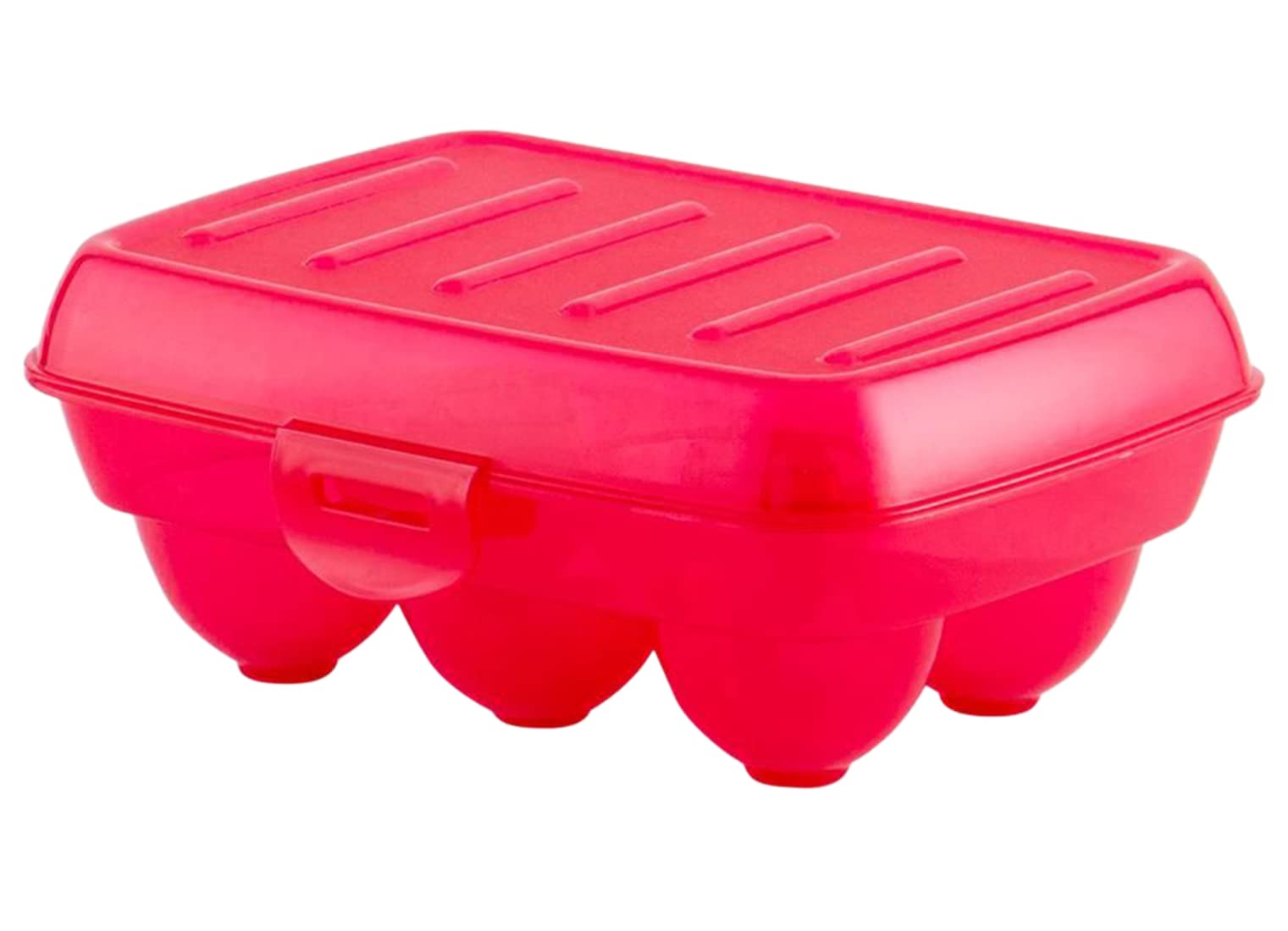 Portable Food Grade Plastic Egg Holder - Storage Box for 6 Eggs (Pink) | Compact Kitchen Organizer for Refrigerator, Camping & Travel | 46HH0383
