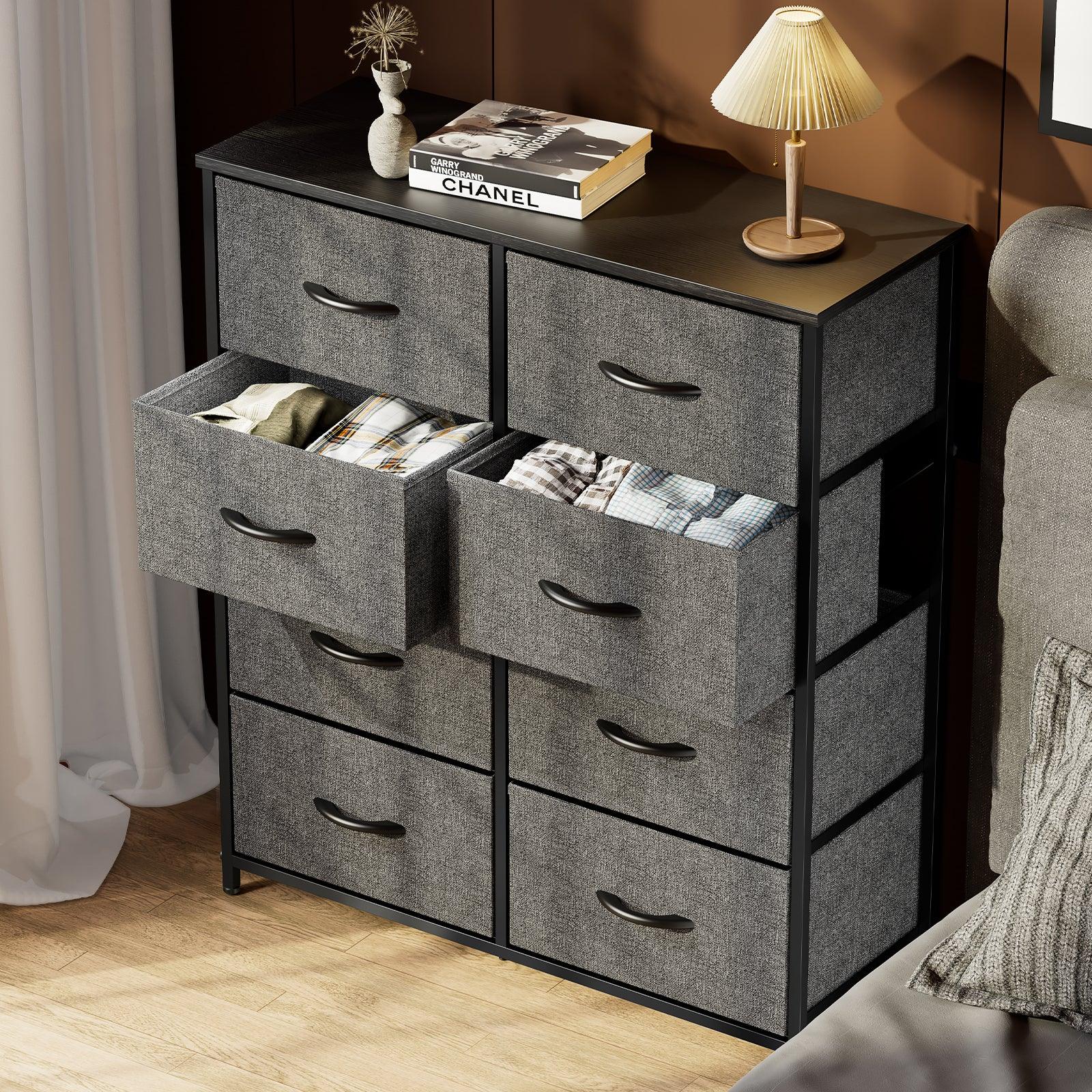 8-Drawer Tall Dresser for Bedroom - Wood Top & Sturdy Steel Frame Chest of Drawers - Perfect for Bedroom Storage, Closet Organization & Small Spaces