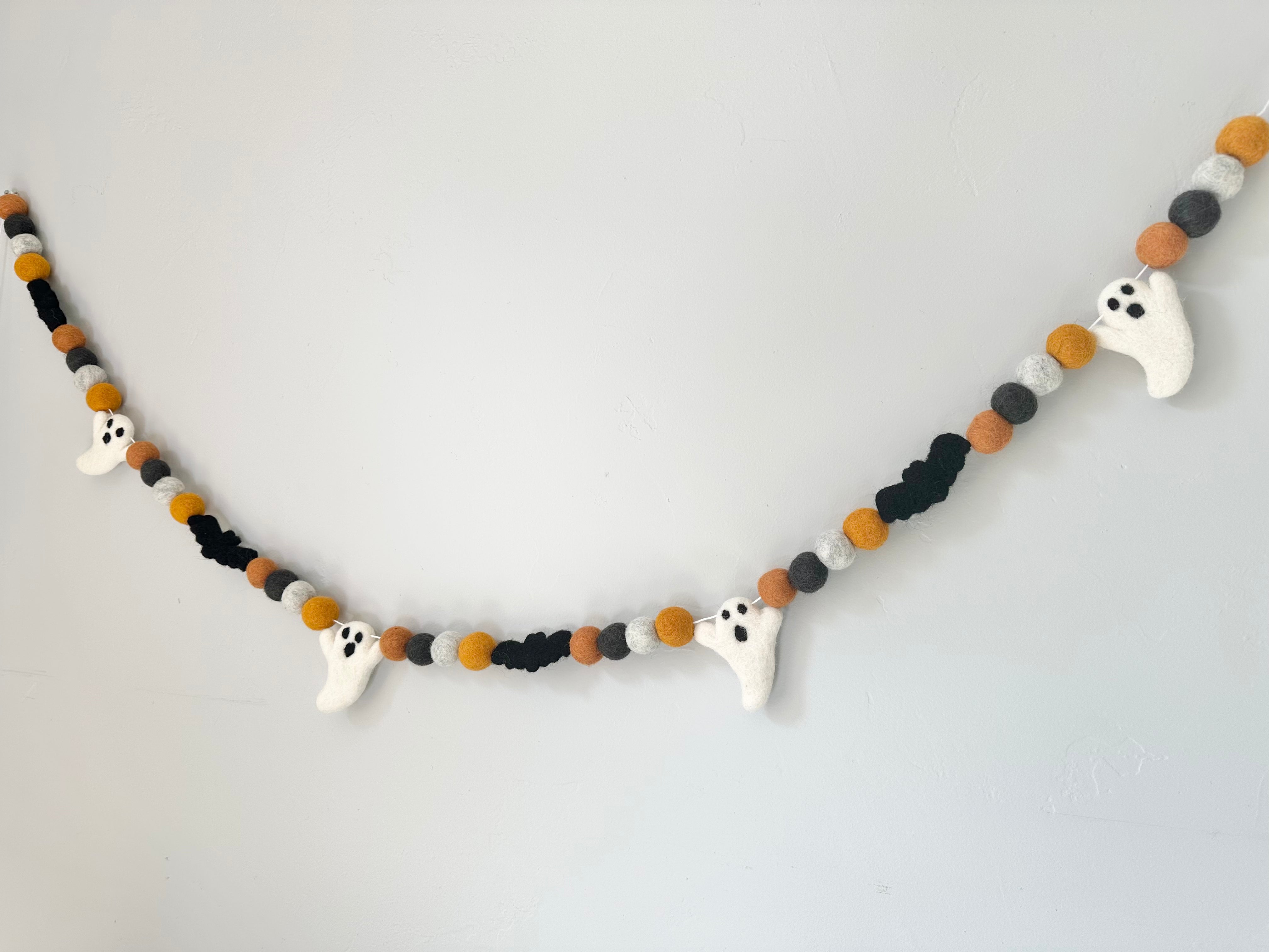 Halloween Bat & Ghost Garland Decor - Spooky Party Hanging Decorations for Home, Porch, and Outdoor Halloween Party Decor